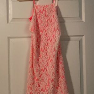 Pink and white lace dress from UO
